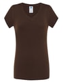 Dames T-shirt V hals JHK Sicilia Chocolate